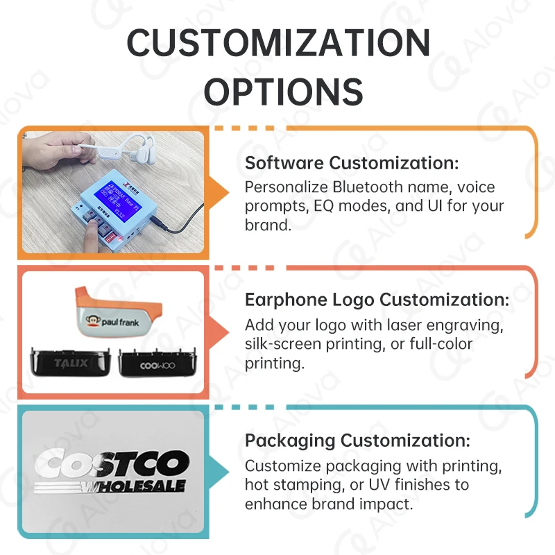 ALOVA in Stock Open Ear Headset Type-C Charging Bluetooth Headphones Ipx5 Running Sport aperçu 4