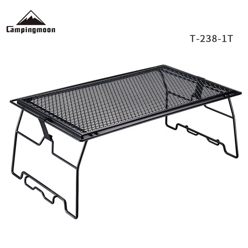 Outdoor Folding Iron Mesh Table Camping Selfdriving Picnic Barbecue