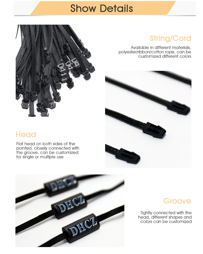 Clear Garment Plastic Lock Seal String Hanging Grain Hang Tag String ...