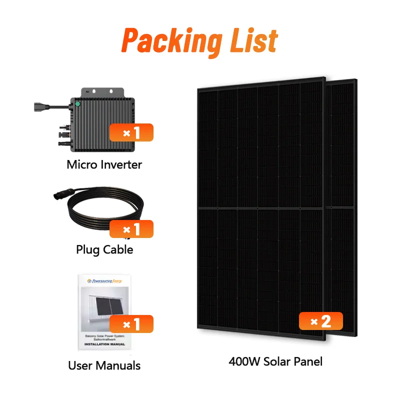 Germany System Plug and Play Solar Balcony Mount Solar Panel 800 Watt Solar Panel Kit on Grid Complete Set Solar Home Power