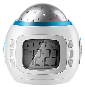 Bedside Wake Up Alarm Clock Luminous Mute Cartoon Speak Desk Clock