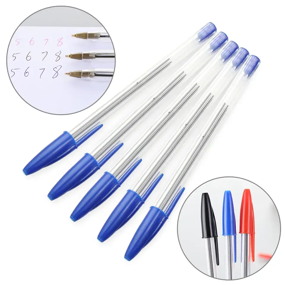 Wholesale 1.0mm ballpoint pen easy to write plastic pen student