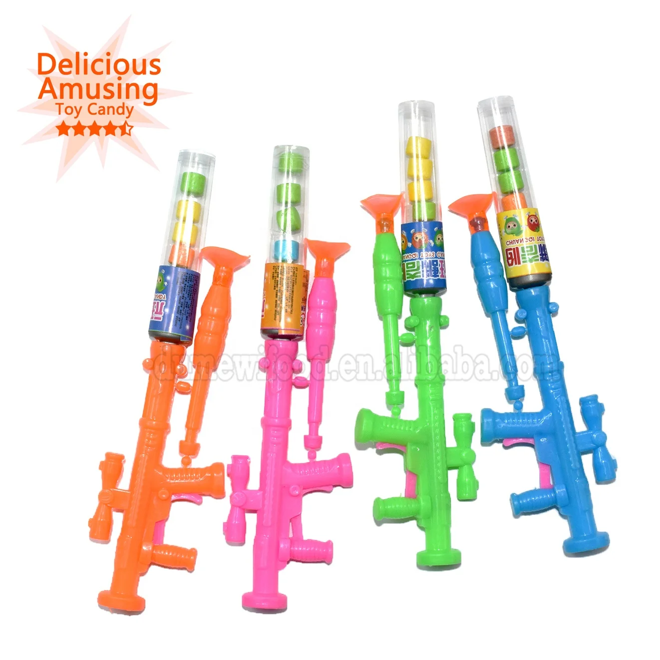 Забавный пластиковый игрушечный пистолет для стрельбы конфеты детей