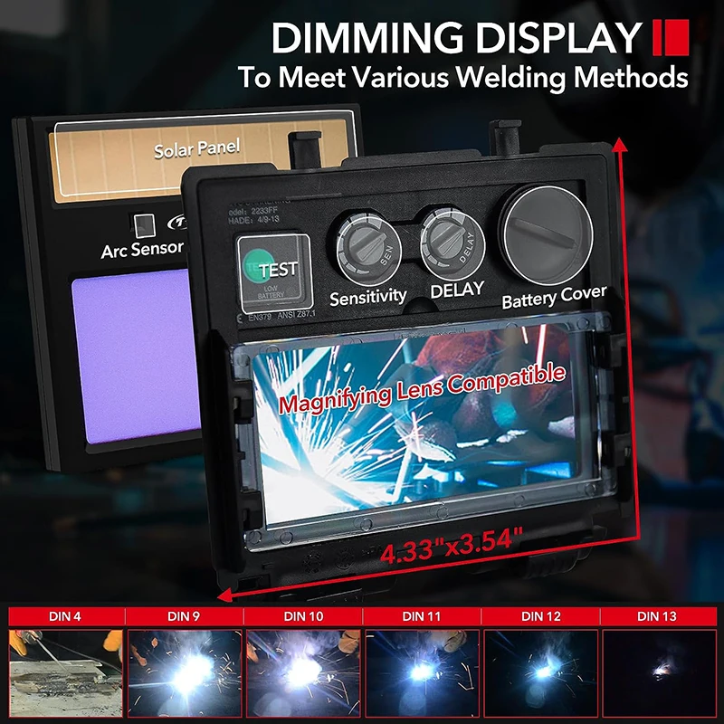 Trq Comes With Led Headlights Auto Darkening Welding Filter Welding