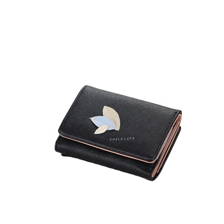 Wholesale Stylish girls cute purse leaf PU trendy short pocket wallet From  m.