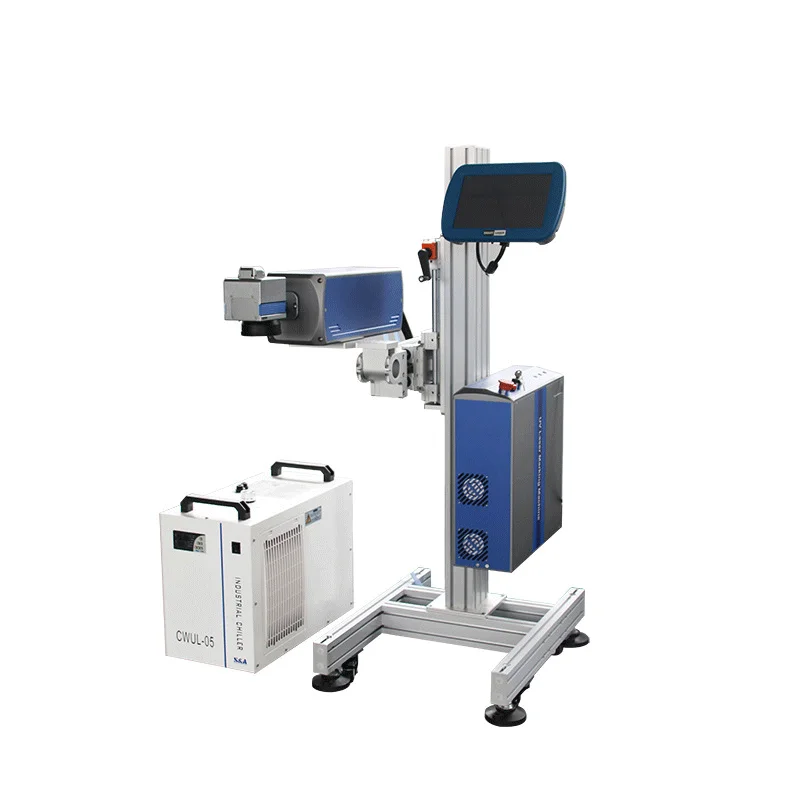 Milk Expiry Date Coding 3w 5w 10w UV Flying Online Laser Marking Printing Machine for Milk Bottle Cap Laser Printer