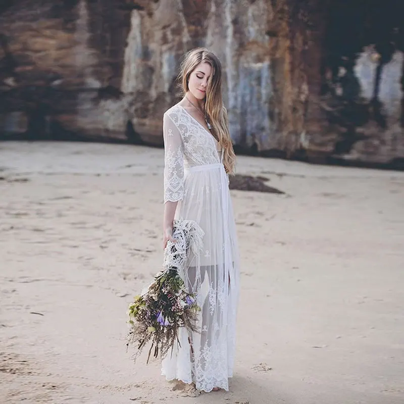 white lace kimono dress