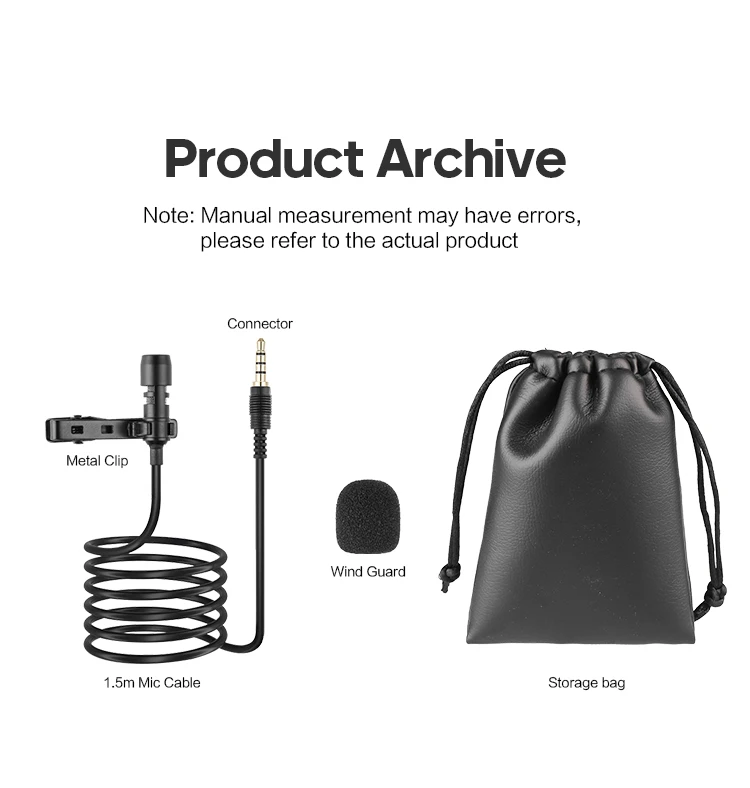 Popular Mini Portable 3.5mm/35mm Wind Muffs Lapel Wired Clip Microphone