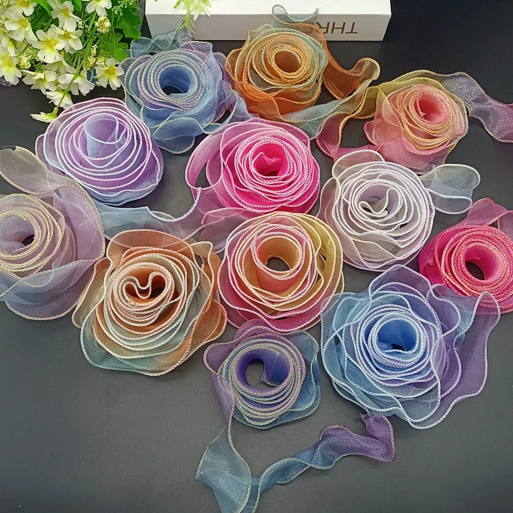Silk Ribbon Bracelet Satin Used for Florists Fresh Flower Packaging Material Floral Wave Gifts