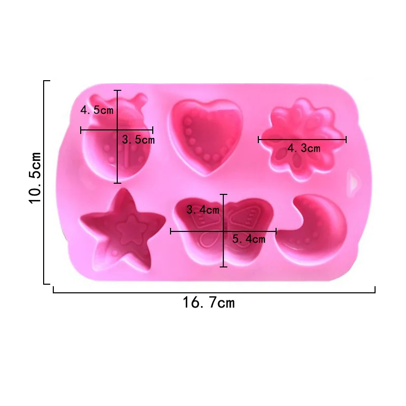 DIY Silicone Mold 6 Cavity Insect Shaped Cake Mould Jelly Chocolate DIY Baking Christmas Biscuit Mold Ice Grid Mould manufacture