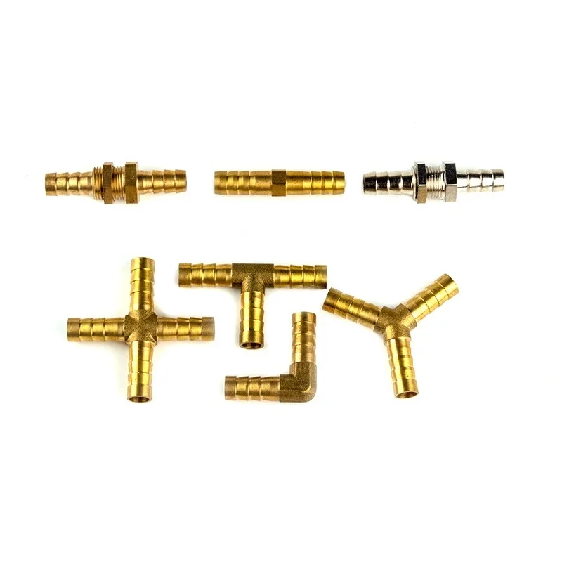 Brass Barb Pipe Fitting 2 3 4 Way Connector for 4mm 5mm 6mm 8mm 10mm 12mm 16mm 19mm Hose Copper Pagoda Water Pipe Fittings
