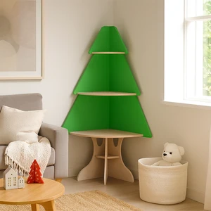 EDULAND Kids Bookshelf Toy Storage Organizer Solid Wood Tree Bookcase Eco-Friendly Safety Durable Easy Assembly Children's Room