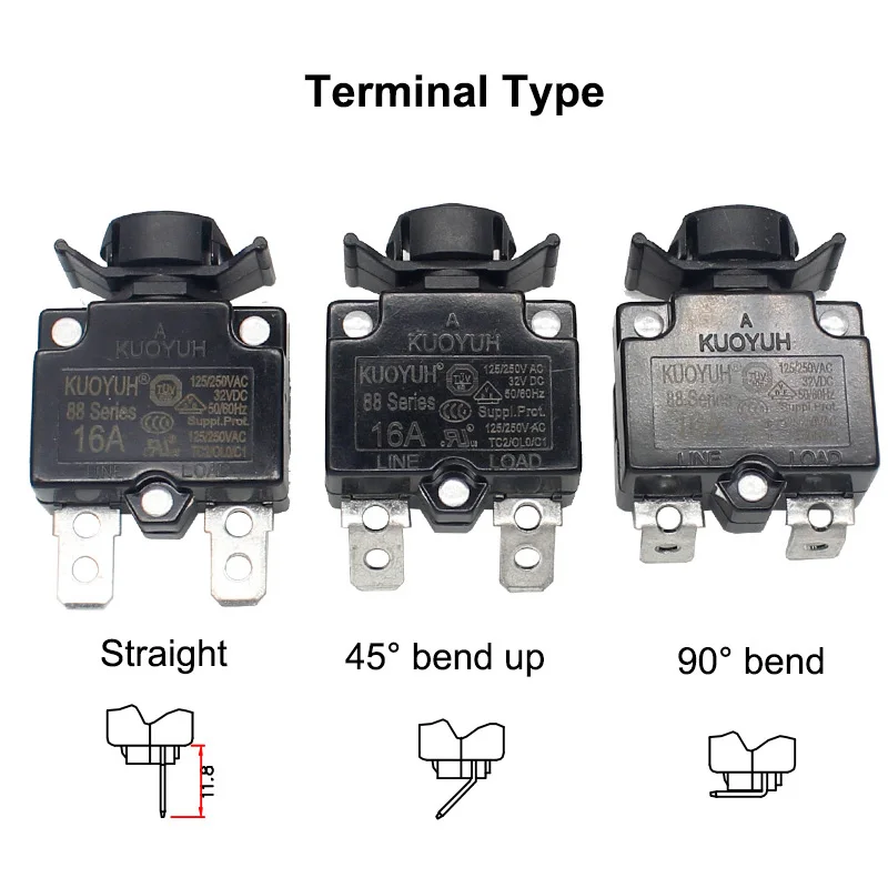 Kuoyuh 88AR Series 7A Manual Reset MCB Thermal Overload Protector Switch For 230