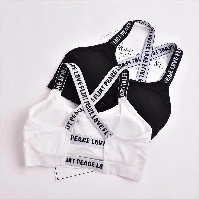 Modieuze Flirt Perzik Liefde Ontwerper Sexy Vrouwen Letter Sportbeha