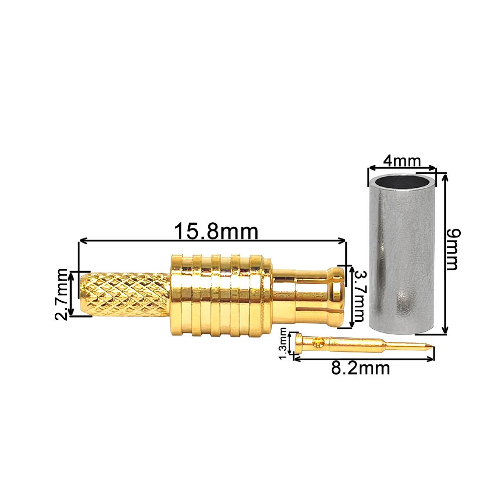 50 Ohm RF Coaxial Connector MCX Male Plug for RG316 RG174 LMR100 Connectors in Stock