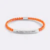 4mm orange chalcedony + silver bent tube bracelet