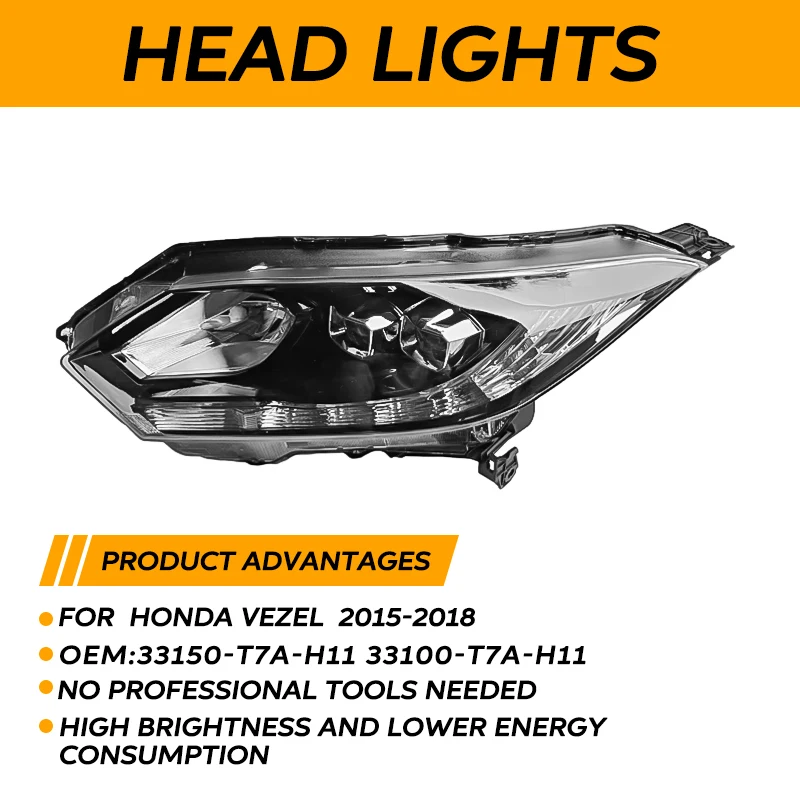 Honda Vezel 2015-2018 Chrome Head Lamp - High-Quality Parts