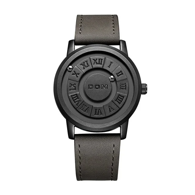 DOM M1345 Trend Concept New Personality Men's Watch Creative Scrolling Pointer Magnetic Force Fashion Watch for Men Waterproof