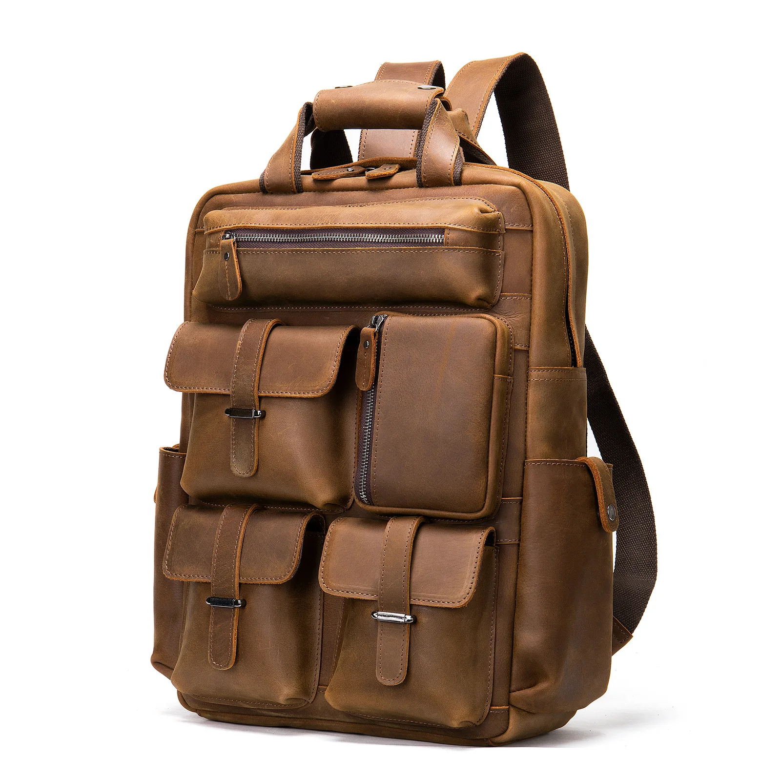 Handmade Leather Backpack Men's Laptop Backpack