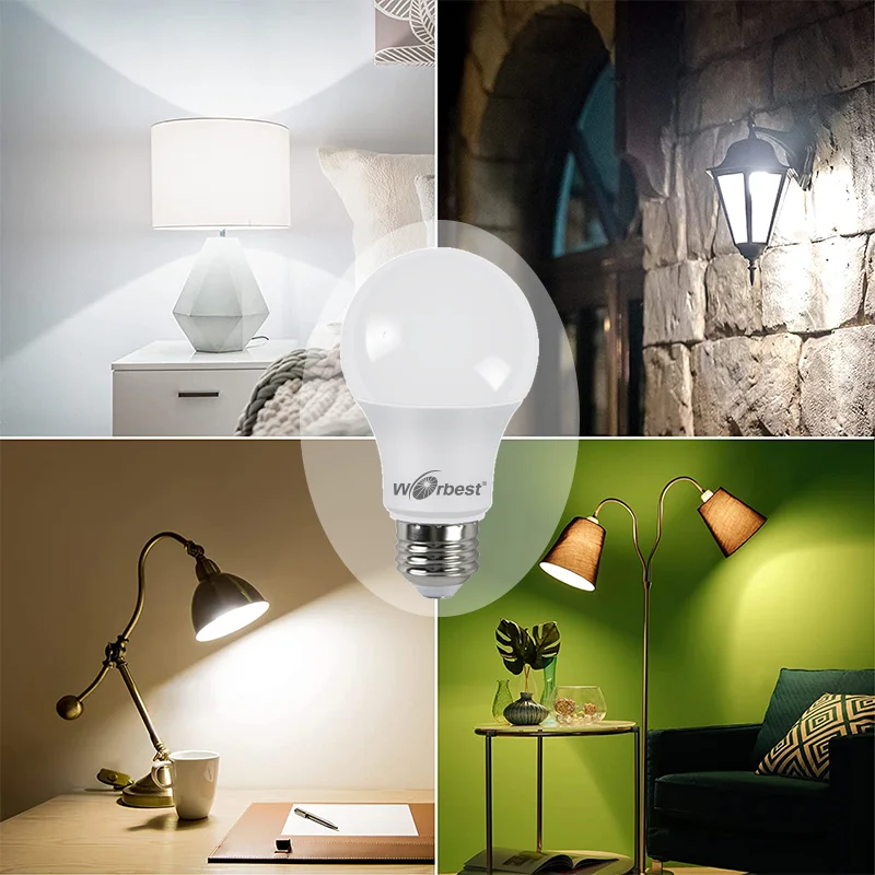 WORBEST ULcUL Certified E26 Base A19 LED Bulb Lamp 6W 9W 12W 15W A19 A60 White LED Bulb AC120V Rated for US Canada