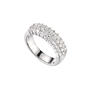 Sterling Silver Cluster Diamond Band Ring for Women Round Cut Simulated Diamond Eternity Band Wedding Anniversary Jewelry Shiny