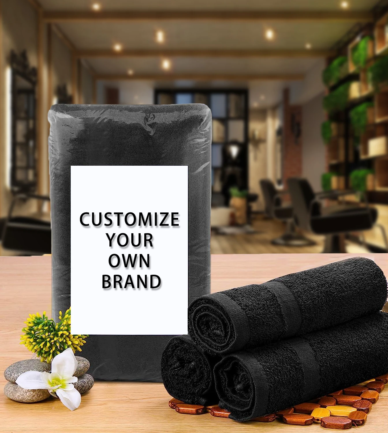Wholesale Bleach Proof Black Hair Salon Towels Microfiber Beauty Salon