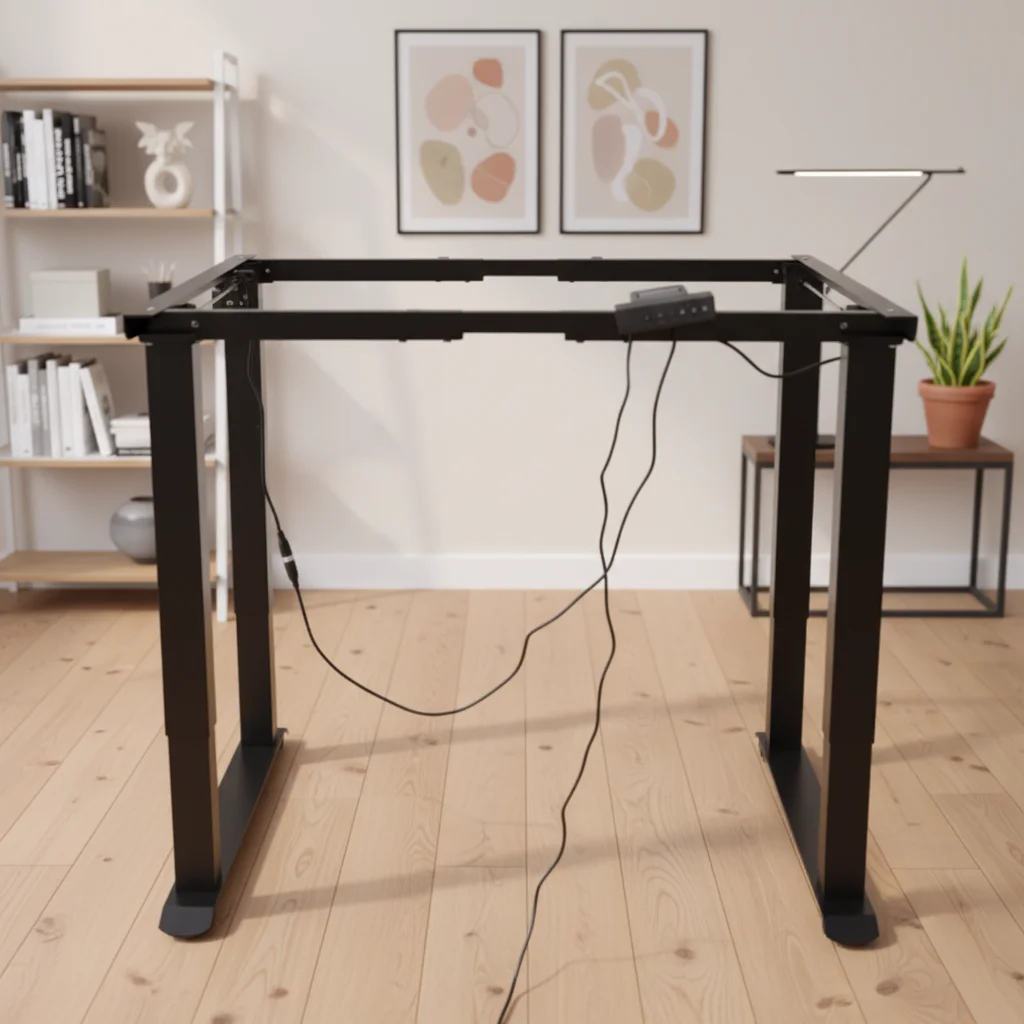 product modern automatic electric standing desk frame dual motor 4 leg height adjustable ergonomic home office-2