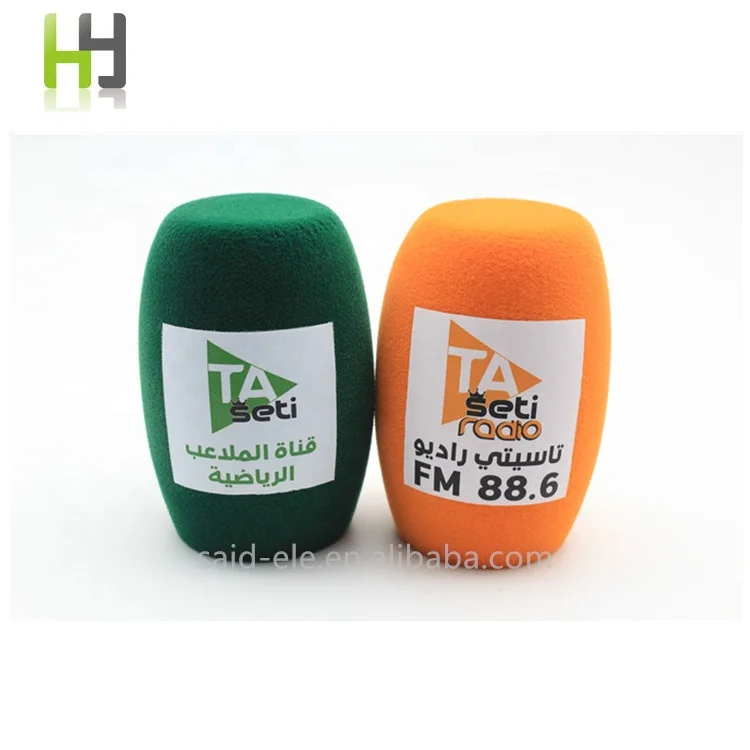 Customized Color Microphone Wind Protection Foam Printed Logo Mic Sponge