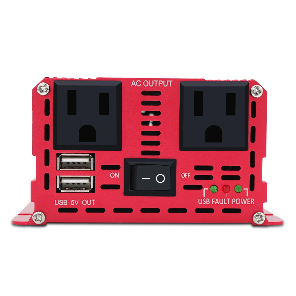 Dual Output Socket DC 12 Volt AC 110V Inverter 2000W Modified Sine Wave Power Supply Converter USB Adapter With LCD Display