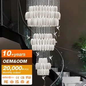 Decorative Light Fixture Elegant LED Crystal High Ceiling Chandelier Lamp With OEM/ODM Service for Hotel Foyer and Banquet Hall