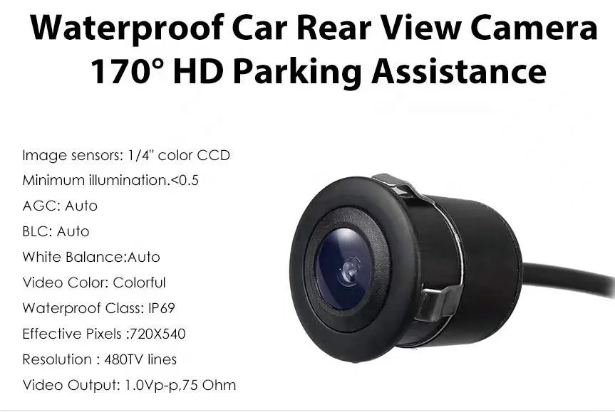 XinYoo Round Universal Rear View Camera for in Dash Car Radio Player Car GPS Player Car Audio MP5 Player