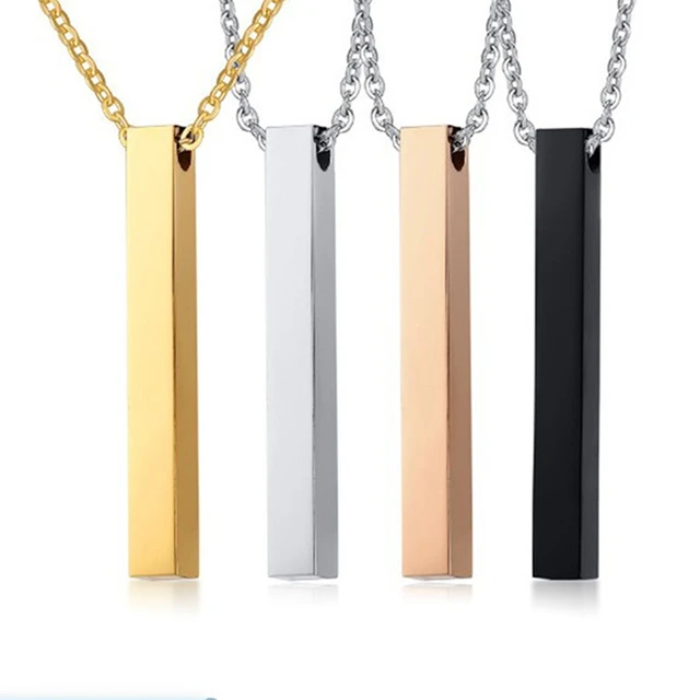 Wholesales Supply fashion Trendy Pillar Stainless Steel Necklace Gift for Women and Men