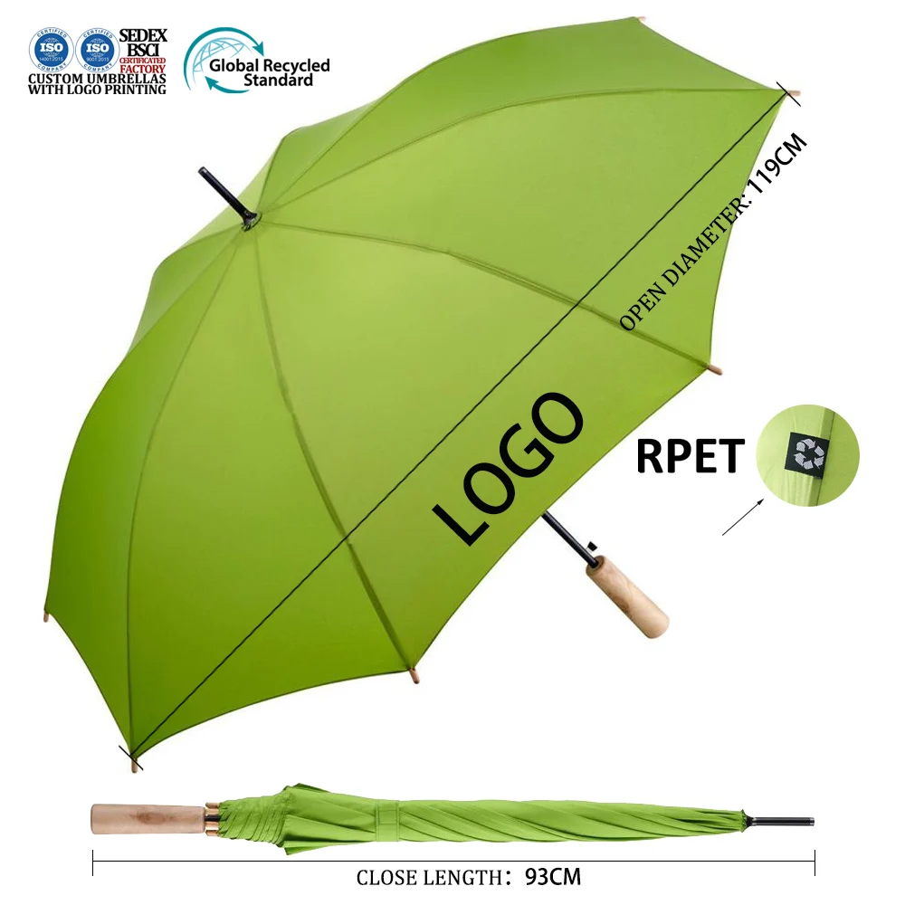 Автоматический 10 ребер 55 дюймов усиленный зонт из стекловолокна со стильной ручкой зонтики с пользовательским логотипом зонтик для гольфа