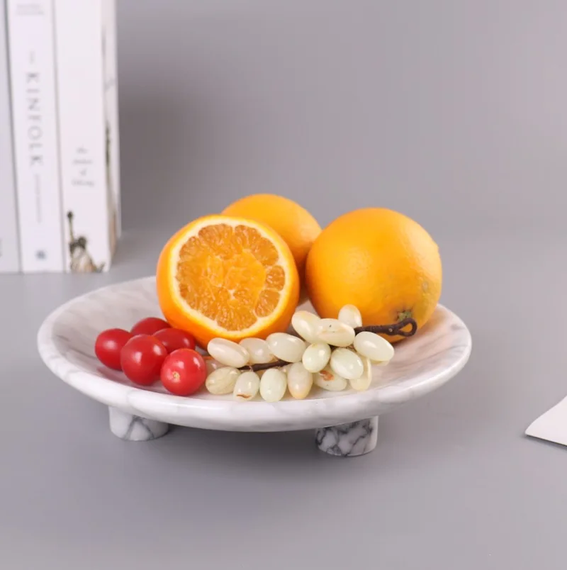 product marble tray modern minimalist model room table top tray fruit plate ornament decorative art coffee table living room ornaments-2