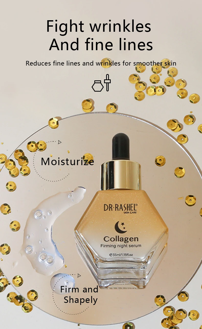 For DR RASHEL Revitalizing Night Serum Oily Combination Skin Collagen Firming Lightening Moisturizer Anti-Aging Whitening Aging