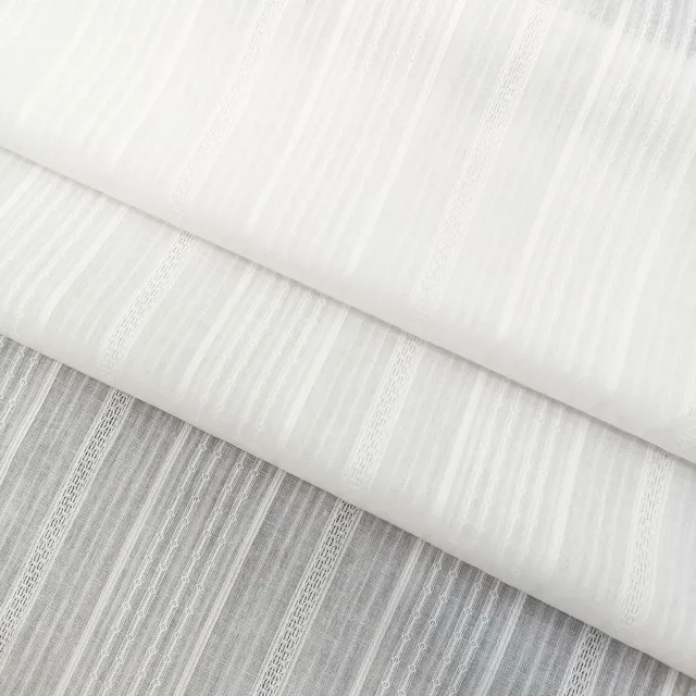 Cotton jacquard fabric shirt dress  fabric summer short sleeve decorative cloth printing base dyeing base SS18037