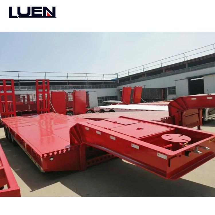 Популярный бренд тяжелая машина поставляется со съемной крышкой 80 тонн низкорамный полуприцеп