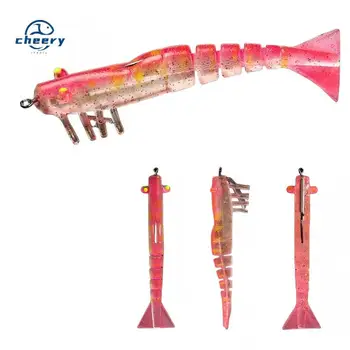 CHEERY 90mm 8.5g Saltwater Soft Live Shrimp Fishing Lure Luminous Artificial Bait Jointed Prawn Bionic Bait – Soft Lure – view 2