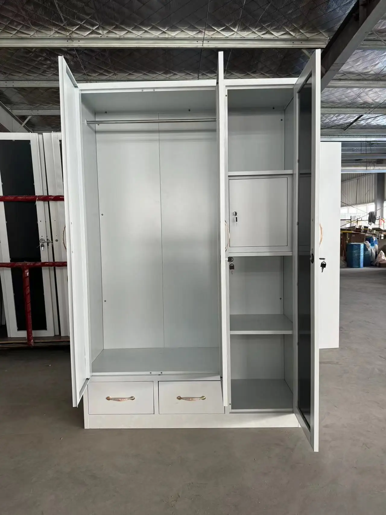 Furniture Baby Steel Almirah Kids Cupboard Wardrobe Steel Almirah