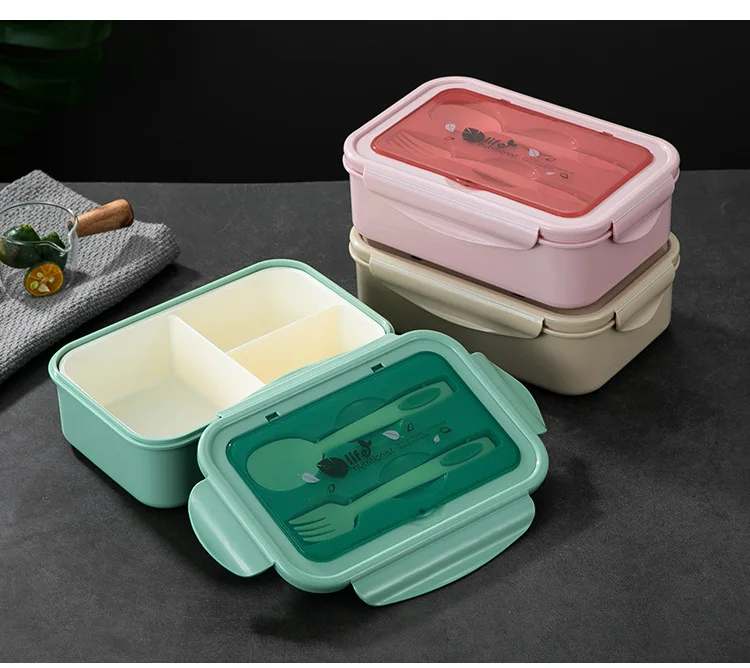 Factory Wholesale Plastic Bento Lunchbox With Cutlery Bpa Free ...
