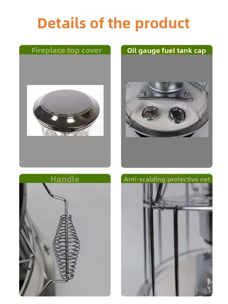 Steel Kerosene Stove, Portable, Stainless - detail 12