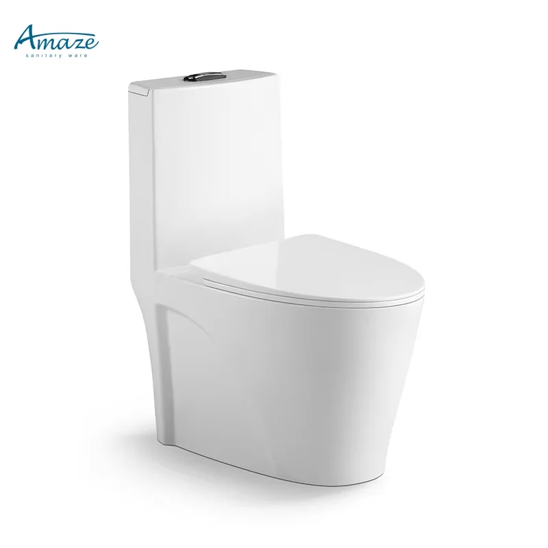 Modern bathroom floor mounted dual flush siphonic modern wc ceramic commode sanitary ware one piece toilet bowl supplier