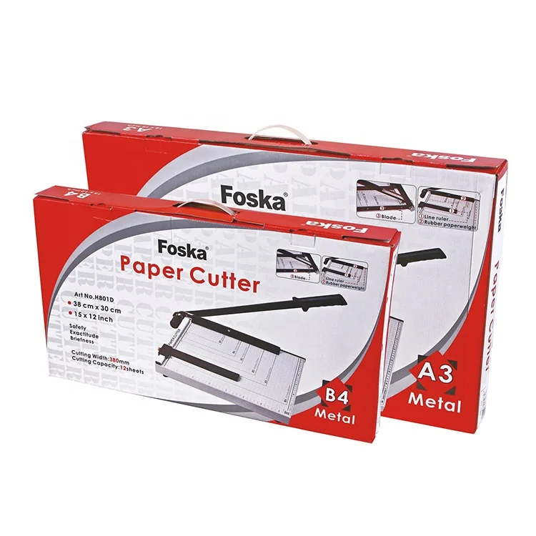 FOSKA A4 Paper Trimmer Vantage Automatic Clamp 15 Sheets Metal Base Guillotines Paper Trimmer Cutting Machine with Blade Lock