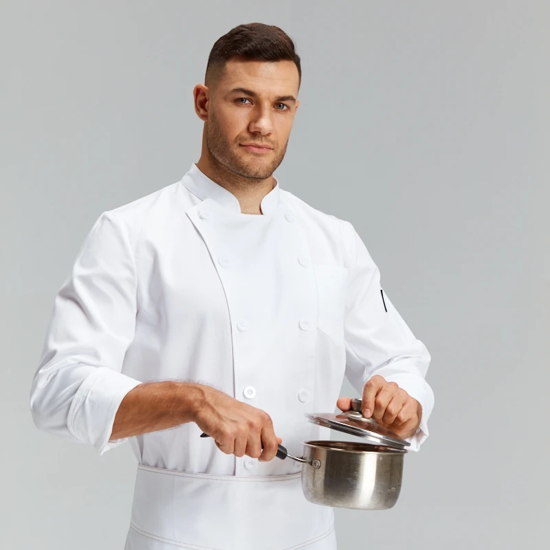 240gsm T/C 80/20 Chef Top Jacket With logo Customized Modern Restaurant Uniforms Japanese Style Chef Uniform