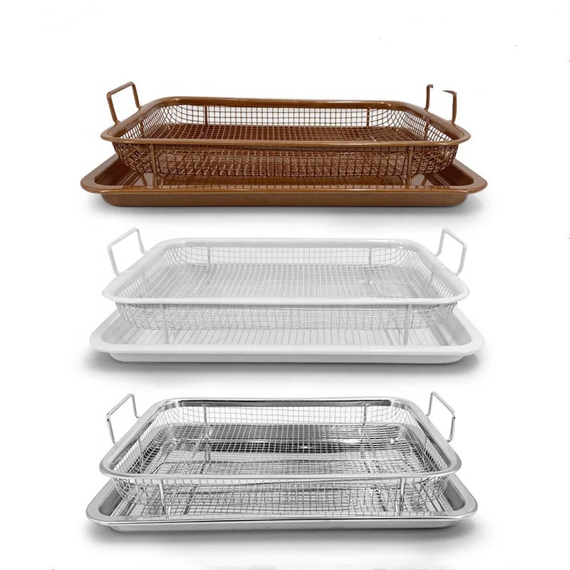 Non-stick Oven Baking Tray with Elevated Mesh Air Fryer Basket