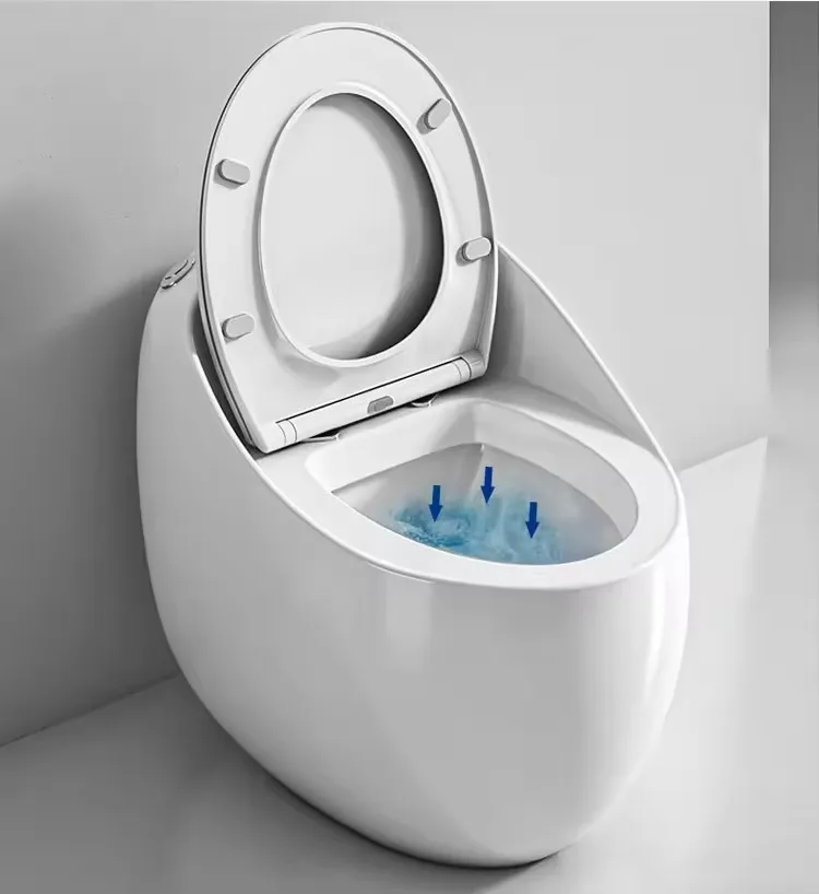 Chaozhou Factory Matte Black Grey Ceramic Marble One Piece Siphonic Washdown Toilet Bowl Egg Shape Toilet Bathroom Commode WC