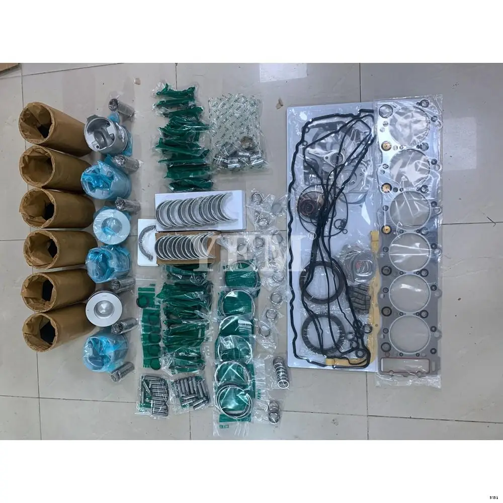 Rebuild Overhaul Kit With Bearings Cylinder Liner Piston Rings Full Gasket Set Valves Kit For Isuzu 6HK1 Engine Parts