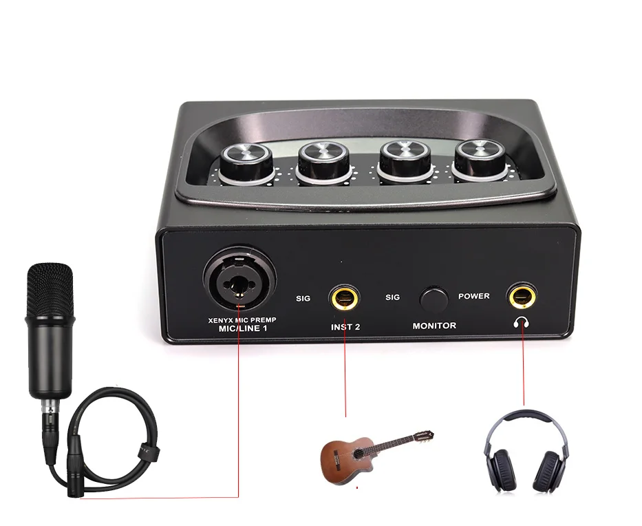 Студия звукозаписи инструмент использовать звуковая карта миксер аудио интерфейс с микрофоном в комплекте