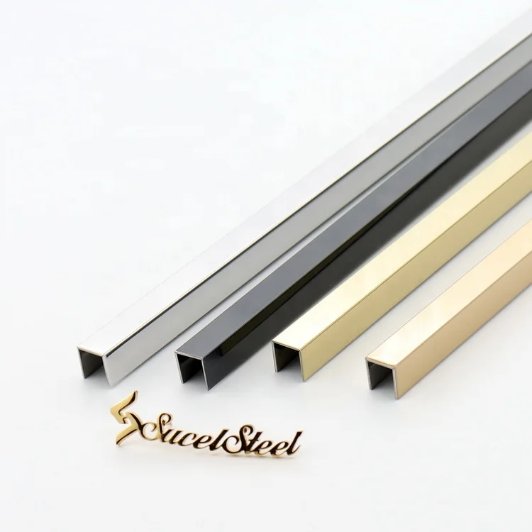 PVD Color 304stainless Steel U T L Tile Trim Outside Corner Exported To North America For Wall, Porte,Window Decor