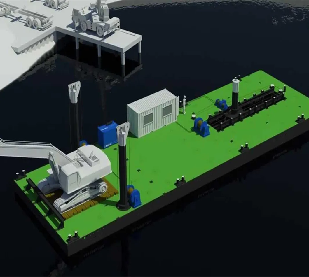 Customized Size Modular Container Pontoons excavator Platforms Barges From China